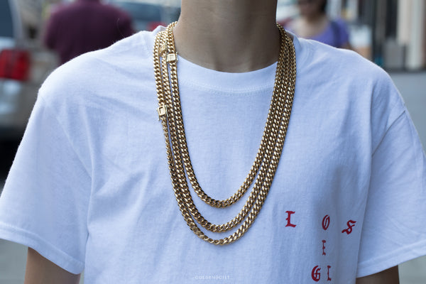 8mm Miami Cuban Link Necklace - ACCESSORIES, Golden Gilt, SNEAKER STUDIO, GOLDEN GILT, DESIGN BY TSS