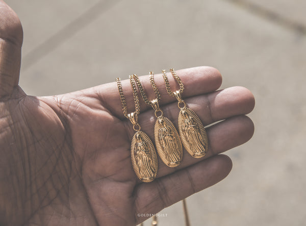 Virgin Mary Pendant - ACCESSORIES, Golden Gilt, SNEAKER STUDIO, GOLDEN GILT, DESIGN BY TSS