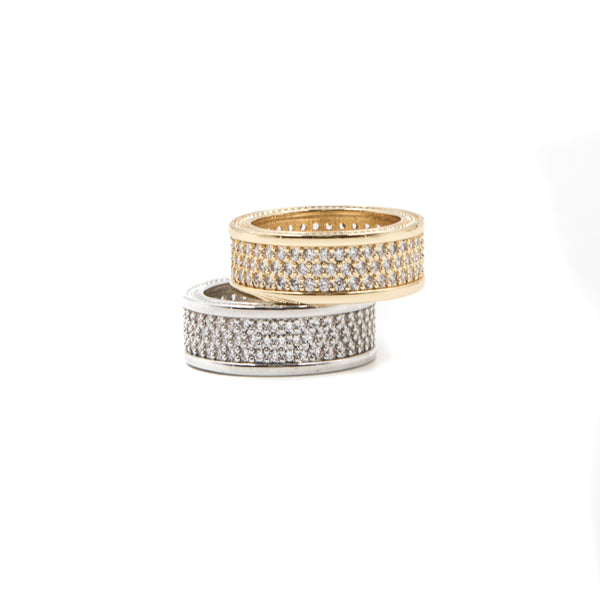 Triple Row Eternity Ring - ACCESSORIES, Golden Gilt, SNEAKER STUDIO, GOLDEN GILT, DESIGN BY TSS