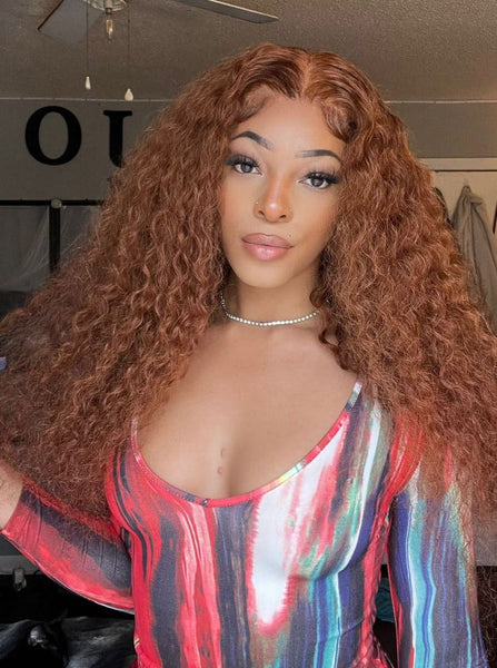 Cayenne Wig - 13x4 Lace Frontal Transparent Lace Water Wave- High Quality Transparent Lace - Lightly Pre-plucked- 180% Density - 100% Human Hair