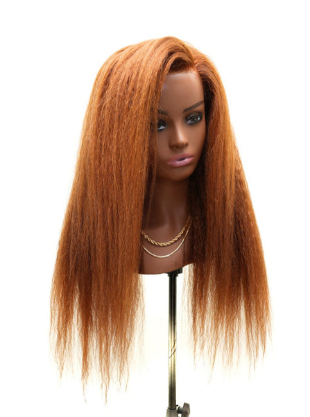 Fine Autumn Wig - 13x4 Lace Frontal - Kinky Straight - High Quality Transparent Lace - Lightly Pre-plucked- 180% Density - 100% Human Hair- Undetectable Lace