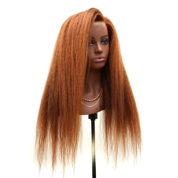 Fine Autumn Wig - 13x4 Lace Frontal - Kinky Straight - High Quality Transparent Lace - Lightly Pre-plucked- 180% Density - 100% Human Hair- Undetectable Lace