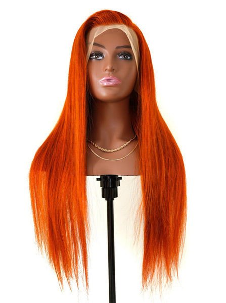 Fierce Sunset Wig- 13x4 Lace Frontal -Silky Straight - High Quality Transparent Lace - Lightly Pre-plucked- 180% Density - 100% Human Hair - Undetectable Lace