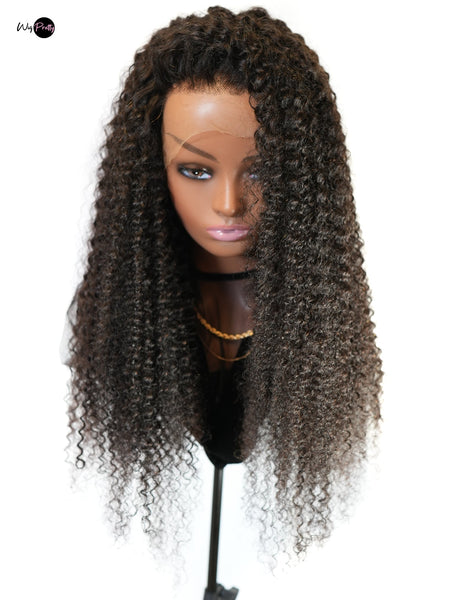 Friday Night Curly Wig - 13x4 HD Lace Frontal - Deep Curly - Lightly Pre-plucked- 180% Density - 100% Human Hair - Invisible HD Lace