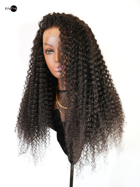 Friday Night Curly Wig - 13x4 HD Lace Frontal - Deep Curly - Lightly Pre-plucked- 180% Density - 100% Human Hair - Invisible HD Lace