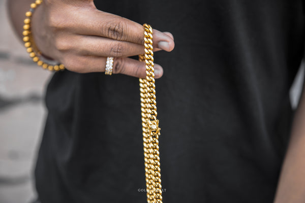 8mm Miami Cuban Link Necklace - ACCESSORIES, Golden Gilt, SNEAKER STUDIO, GOLDEN GILT, DESIGN BY TSS