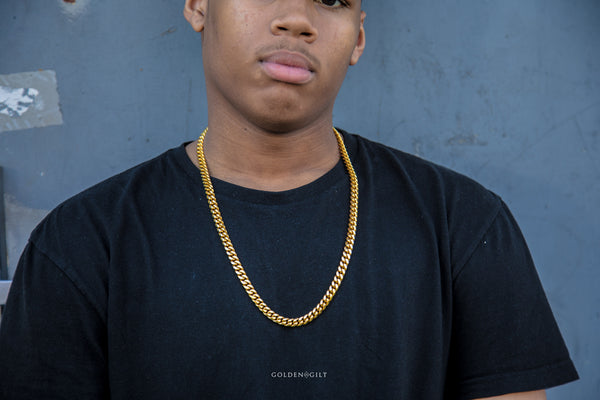 8mm Miami Cuban Link Necklace - ACCESSORIES, Golden Gilt, SNEAKER STUDIO, GOLDEN GILT, DESIGN BY TSS