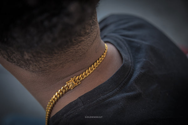 8mm Miami Cuban Link Necklace - ACCESSORIES, Golden Gilt, SNEAKER STUDIO, GOLDEN GILT, DESIGN BY TSS