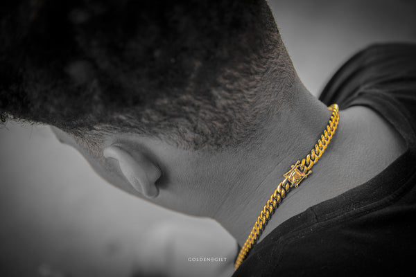 8mm Miami Cuban Link Necklace - ACCESSORIES, Golden Gilt, SNEAKER STUDIO, GOLDEN GILT, DESIGN BY TSS