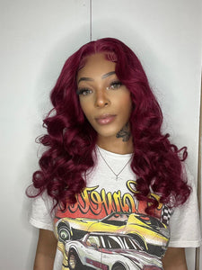 Merlot - 4x4 Lace Closure - Burgundy - Body Wave Wig - High  display picture 3