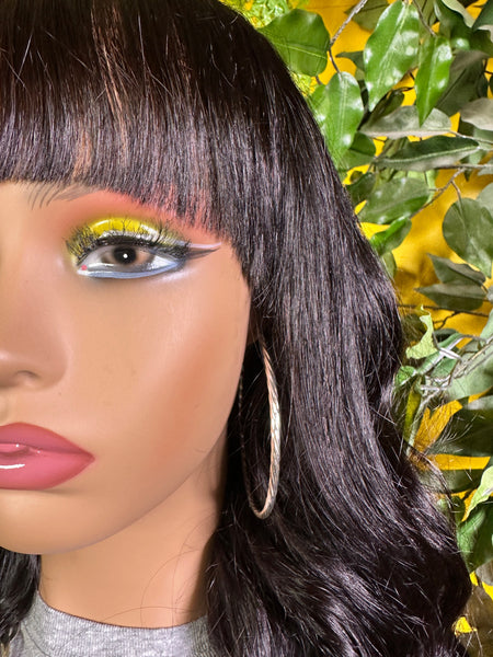 Onyx Wig- Throw and Go - Straight hair -  Beginner Friendly- No Glue No Lace- Natural Black - 180% Density - Bangs for easy install